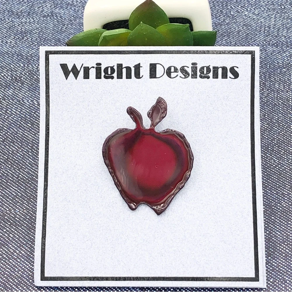 🌼 Metal Art Apple Artesian Hand Made Pin Brooch